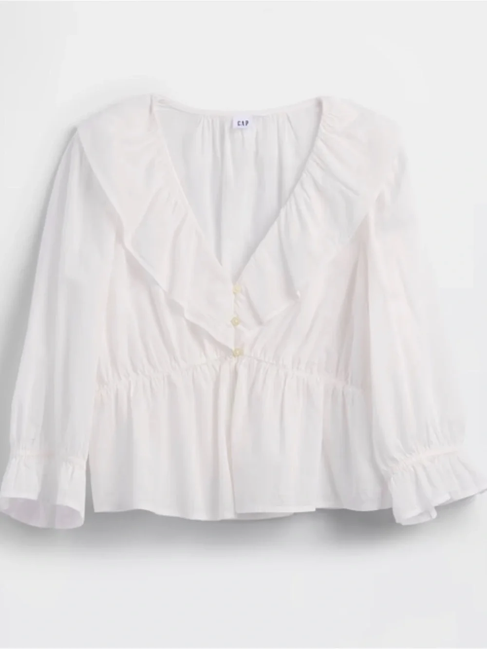 Relaxed Ruffled Top White - Picture 4 of 4